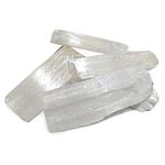 RR SHEIKH GEMS Natural Energised Original Raw Selenite Stone Rough Crystal Vastu Reiki Meditation Decorative And Many More Uses Gemstone (50 Grams)