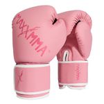 MaxxMMA Pro Style Boxing Gloves for Men and Women, Efficient Shock Absorption, Wrist Protection, Boxing, MMA, Muay Thai, Sparring (Pink,10 OZ)