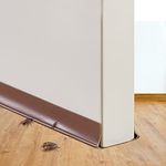 Joyzzz Door Bottom Seal, 96cm Adjustable Door Sweep, Silicone Door Draft Stoppers, Noise Insulation Weather Stripping, Under the Door Draft Guard for Blocking Bugs, Air, Dust (Brown)