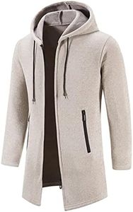 Générique Cardigan Homme Long à Capuche Zippé pour Hiver Chaud Pull Veste en Maille Homme Hoodie Épais et Décontractée Chandail Homme Sweats à Capuche Homme M-3XL