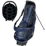 New REVCORE Premium Luxury Golf Stand Bag, Tour Grade Synthetic Leather, 14 Way or 6 Way Full-Length Dividers, Black Alloy Hardware, 2 Water Bottle Pockets, Magnetic Felt-Lined Front Pocket