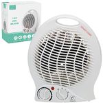 Coselena 2KW Fan Heater - Portable Electric Heater with 2 Heat Settings & Cooling Fan Function - Silent Fan with Adjustable Thermostat - Ideal Electric Fan Heaters for Home & Office Comfort - White