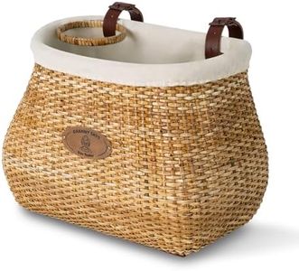 GRANNY SAYS Natural Rattan Wicker Bike Baskets for Adult Bikes, Khaki