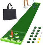 Sagsewful Golf Pong Putting Game Set with Front Border for Indoor&Outdoor, Golf Putting Green Mat Includes 8pcs Golf Balls & Portable Bag,Golf Practice Training Aid for Backyard,Party,Office