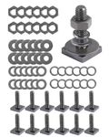 T Slot Bolts for Thule, Yakima Roof Rack Cross Bars, Platform, Cargo Basket, Stainless Square T Track Bolt Adapter to Secure Bike/Ski/Kayak Rack, Solar Panel, Awning, M8x30mm, 4mm Thick, 12 PK, Black