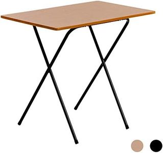 Table pliable pour ordinateur portable - en bois - structure noire/dessus imitation bois
