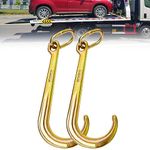 SENKEYFE 15 Inch J Hook G70 Heavy Duty Towing Hooks with 5400 Lbs Working Load Limit Clevis Trailer J Hooks on Coupling Link Axle Strap Wrecker Roll Back for Tow Chain Truck Equipment for Trailers