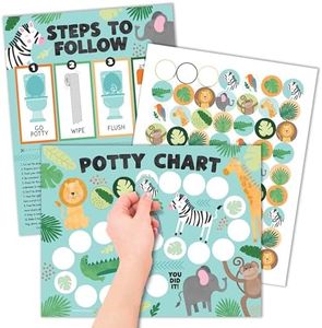 Potty Training Sticker Chart with Fun Reward Stickers - Potty Chart for Kids Potty Training, Potty Training Chart for Toddlers Boys & Girls, Potty Chart for Toddlers, Sticker Chart for Potty Success