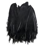 100pcs Goose Feather Craft 6-8inch(15-20cm) Plume for Wedding Centerpieces Home Decoration (Black)