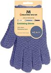 Migliore Wear Exfoliating Gloves, 3 DISTINCT TEXTURES Body Scrub Gloves, Natural Bath/Shower Scrubber Gloves, Beauty Loofah Body Exfoliator Mitt with Hanging Loop(Heavy)