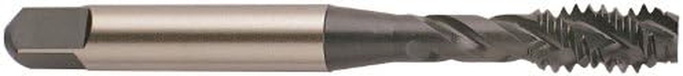 YG-1 - F8403 F8 Series Vanadium Alloy HSS Spiral Flute Tap, TiN Coated, Round Shank with Square End, Bottoming Chamfer, 1/4"-20 Thread Size, H3 Tolerance