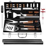 KALAHOL 32-in-1 BBQ Tools Set Extra Thick Stainless Steel Grill Tool Set with Gift Wrapping Box, Premium Complete Outdoor BBQ Utensils Set Professional BBQ Accessories BBQ Kit for Men and Women Gift