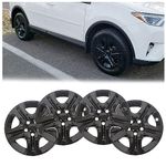 HECASA 17"" Wheel Covers Hubcaps Compatible with 2013-2018 Toyota RAV4 LE, 5 Spoke, Gloss Black Plastic Wheel Skins Hub Caps Full Rim Covers Set of 4