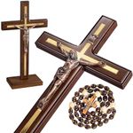 Asterom Handmade Crucifix Wall Cross for Home Decor - Wooden Catholic Wall Crucifix - 12 Inch (Classic #2)