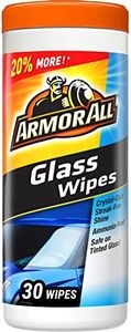 Armor All Car Glass Wipes, Auto Glass Cleaner for Film and Grime, 30 Count