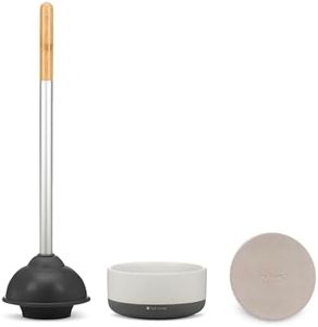 Full Circle Quick Drying Toilet Plunger, White