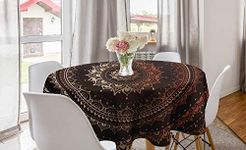 Ambesonne Mandala Round Tablecloth,