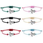 SUNSH 6Pcs Sea Turtles Tortoise Charm Bracelets for Women Teen Couple Animal Adjustable Strings Cords Rope Handmade Bracelet Boho Jewelry Family Best Friends Boyfriend Girlfriend Lover Gift