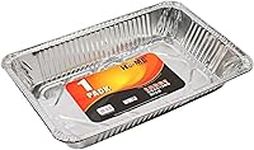 Orion Best House Extra Large Aluminium Foil Baking Tray - Disposable Container for Food Storage, Baking, Roasting (L 52.5 x W 32.5 x H 7.9 cm) (5 Trays with Lids) Please Check Size Before Purchase