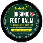 Organic Tea Tree Foot Cream for Cracked Heels and Dry Skin, Athletes Foot Cream for Very Dry Feet, Hard Skin, Cracked Heel Cream - Antifungal Cream by NatriGlo -200g