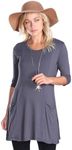 Popana Womens 3/4 Sleeve Tunic Top 