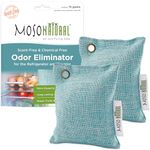 Moso Natural Air Purifying Bag for the Refrigerator and Freezer. (2 Pack) A Scent Free Odour Eliminator. More Powerful Than Baking Soda.