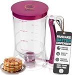 KPKitchen Pancake Batter Dispenser - Kitchen Must Have Tool for Perfect Pancakes, Cupcake, Waffle, Muffin Mix, Crepe & Cake - Easy Pour Baking Supplies for Griddle - Pancake Maker with Measuring Label