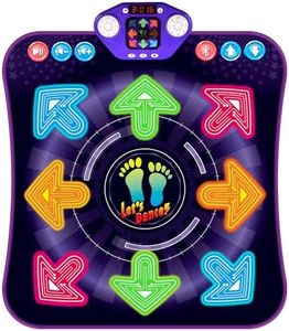 Dance Mat Toys for 3-12 Years Old Girls - Light Up 8 Buttons with 7 Game Modes Step Floor Mat- Bluetooth & Built-in 8 Song Musical Mat - Dance Toy Gifts for Girls Boys Kids Age 4-7 8-12
