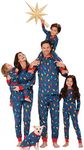 PajamaGram Matching Christmas Pajamas for Family - Blue, Men's, LG