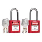 Bovii 2 OSHA Compliant Safety Padlock, keyed Different,2 Keys per Lock