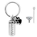 ‎CTDMJ Stainless Steel Dog Paw Cremation Urn Keyring, Small Urns for Ashes, Ashes Urn, Mini Cremation Urn, Memorial Ashes Keepsake Keychain, Pet Charms Locket Pendant Cremation Jewellery for Ashes