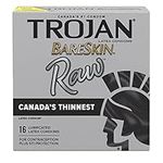 Trojan Condoms Bareskin Raw Lubricated Latex Thin Condoms, Canada’s Thinnest Latex Condom, 16 Count