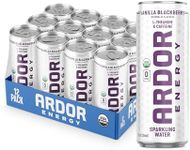 ARDOR ENERGY Sparkling Water Vanilla Blackberry 12 pack with 100mg Organic Caffeine from Green Tea & 200mg Organic L-Theanine (Focus & Calm). No Sugar. No Calories. Vegan. Gluten Free.