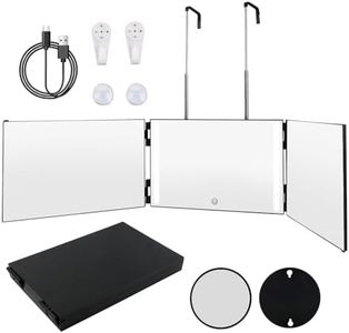 MXTIMWAN Miroir 360 Degrés, Miroir 360°Coiffure, Miroir 3 Faces Barbier Pliable & Réglable, Miroir 360° Coiffure Homme, Miroir Barbier avec Miroir Grossissant 10X pour Coiffure, Rasage, Maquillage