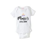 baby wish Family Grandma gifted to Baby Bodysuits Newborn Romper Half Sleeve Envelope Neck Cute Outfit MASSI'S LITTLE LADOO