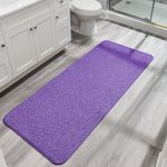 Bosap Bath Mat,Ultra Thin Bathroom Runner Rugs,Large Bath Mats for Bathroom,Quick Dry,Non-Slip,Machine Washable,Low Pile,Bath Rug,Shower Outside,Sink,Home Decor Accessories.Purple,3'x6'(36x72inch)