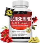 Toplux Berberine Supplement 1800mg Berberine HCl - Premium Berberine Extract to Support Overall Health, Ultra High Potency Berberine Plus for Men Women, 90 Capsules