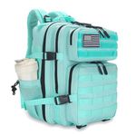 Lovelinks21 45L Tactical Assault Backpack 3 day assault pack with Molle Waterproof backpack Rucksack for Tactical Backpacks, Mint Green, Large, Backpack