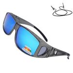 SHEEN KELLY Polarized Fit Over Prescription Glasses Wrap Around Sunglasses For Driving Night Vision Glasses