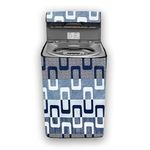 HIZING Waterproof washing machine cover Perfect for Haier 8 kg Fully Automatic Top Load (HWM80-H826S6) Geometric blue print