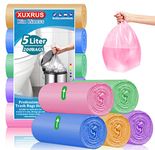 5l Bin Liners 200 Bags Small Pedal Bin Bags XUXRUS Thicken Leakproof Plastic Bags for Bathroom Office,Kitchen Desk Fit UK 5-8 Liter,0.8,1.1 Gal Colorful