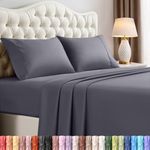 Utopia Bedding Queen Bed Sheets - 4 Piece Queen Size Cooling Sheet Set - Hotel Luxury Soft Breathable Microfiber, Oeko-TEX, Deep Pocket Easy Fit & Care, Fade & Wrinkle Resistant, Grey