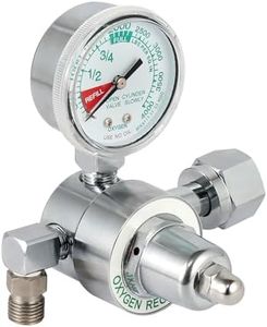 M1-540-P Oxygen Regulator 3000 PSI, M1 Series Preset Pressure Gauge Regulator, CGA540 Nut/Nipple Inlet, High-Flow Brass Regulator for Oxygen Tanks, Welding, Medical & Industrial Use