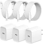 iPhone Fast Charger 3+3Pack 20W USB