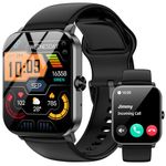 Smart Watch for Men Women with Bluetooth Call 1.85" HD Touch Screen Fitness Tracker, 120+ Sports Modes, IP68 Waterproof Fitness Watch, Heart Rate/Sleep Monitor, Smartwatch for Android iOS (Black)