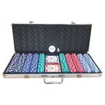 HOW (HOUSE OF WISHES) with Device Aluminium Case 500 Poker-Chips With Cards, Dice, Token Set -Multicolour, Safe Pack, Adults