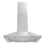 COSMO COS-6324EWH Wall Mount Range Hood, Chimney-Style Over Stove Vent, 3 Speed Fan, Permanent Filters, LED Lights in Stainless Steel (24 inch)