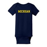 UGP Campus Apparel NCAA Officially licensed College - University Team Color Basic Creeper Bodysuit, Michigan Wolverines Navy, 18 Month