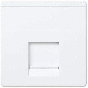 CABLEPELADO Placa de voz y datos Simon 27 Play | Placa 1 conector RJ45 AMP | ‎27087-35 | Plana con guardapolvo | Apto para superficie y empotrar | Dimensiones: 45x45 mm | Color Blanco | Simon 27