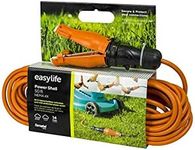 50 ft Heavy Duty 14 AWG Gauge Outdoor Landscaping Extension Cord with IP67 Weatherproof Shell by EasyLife Tech - ETL Listed